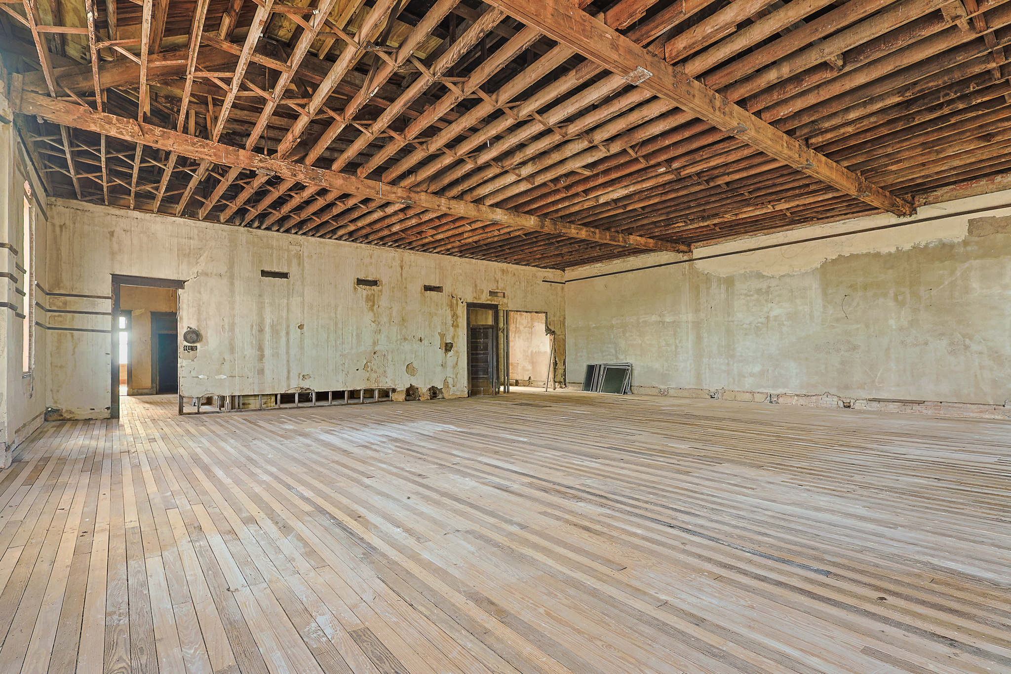Historic open interior being evaluated for an event or wedding venue in Hillsboro, Texas